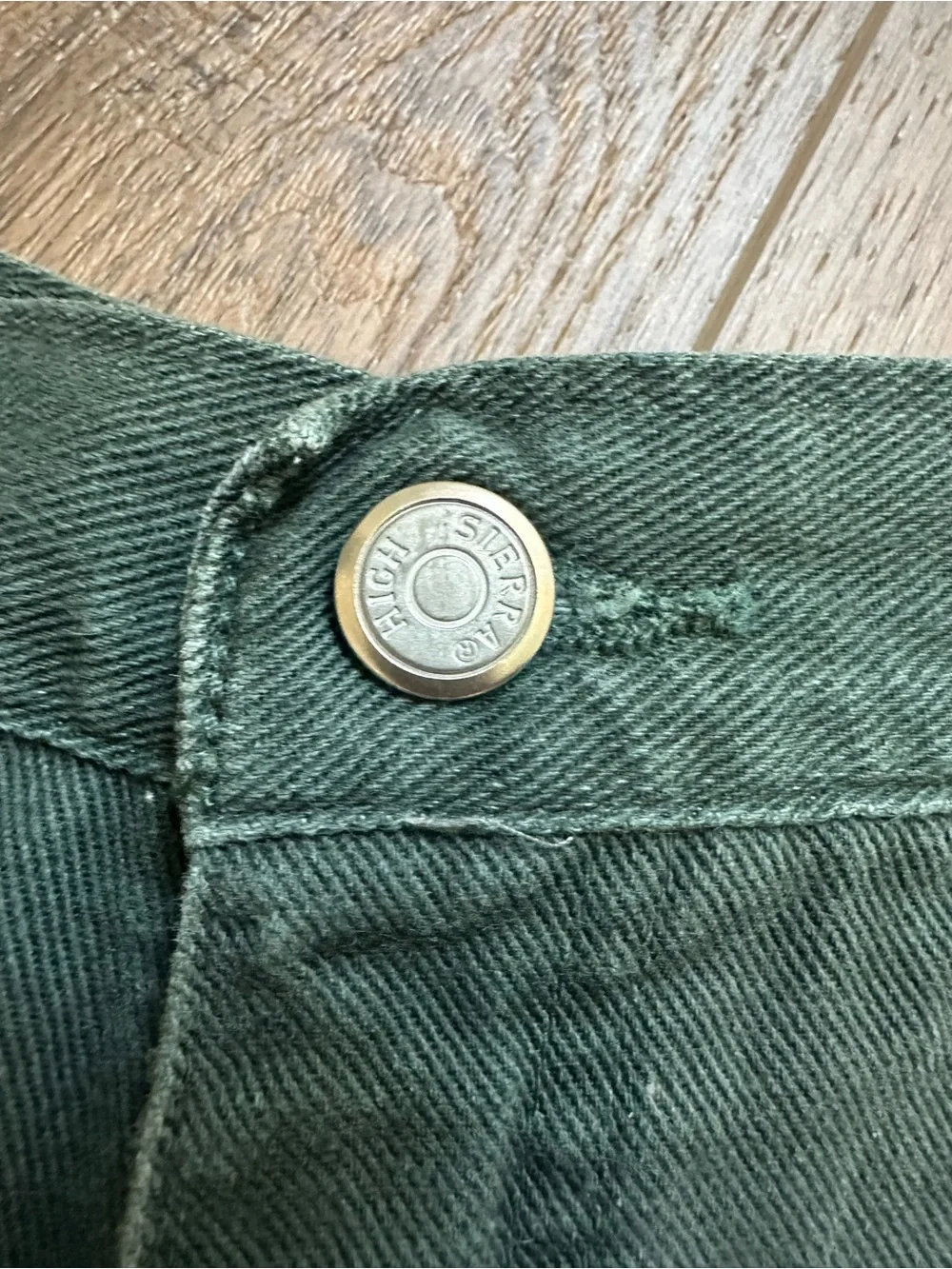 Vintage High Sierra Shorts, 90’s, Denim, High-Waisted, Dark Green, Size 6